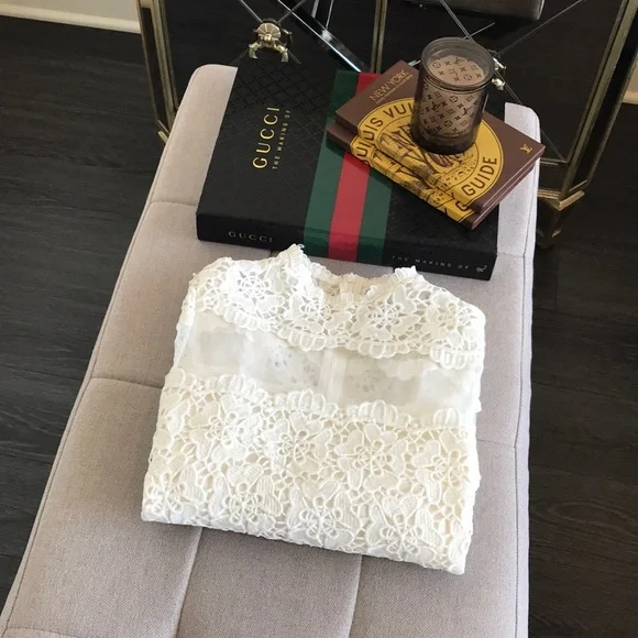 Chicwish Flower Dance Mesh Crochet White Top - Picture 8 of 8